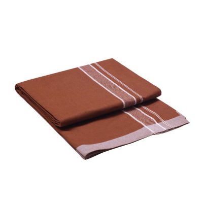 Brown Color Dhoti with White Line Folded
