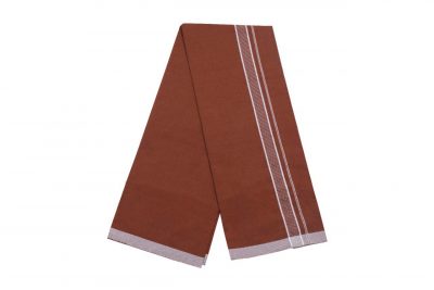 Brown Color Dhoti with White Line Vshaped