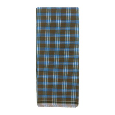 Brown and Blue Medium Check Lungi No 3