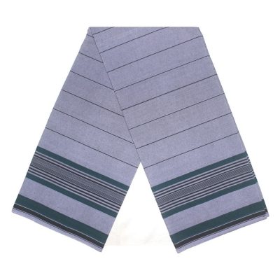 Grey Lungi with Green Border no 2 Vshaped