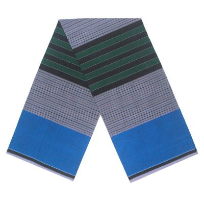 Grey Lungi with blue and Green Stipes no 5