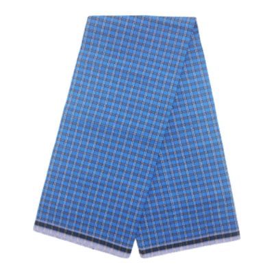 Blue and Black Mini Check Big No 7 Vshape