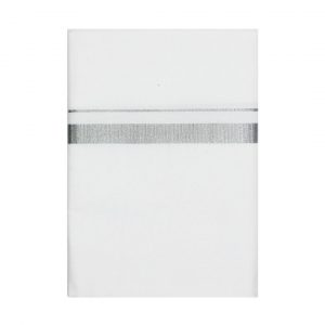 White silver zari dhoti folded