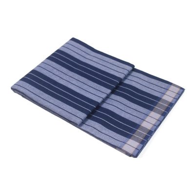 Blue Half Inch Stripe Lungi Half folded