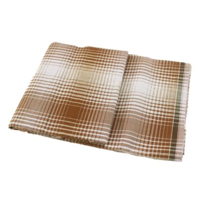 Brown Micro Check Lungi Half Folded