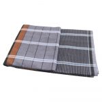 Grey Lungi with Brown Stripes