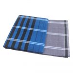 Grey Lungi with Blue Stripes