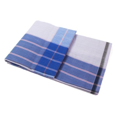 White with Blue Box lungi half folded