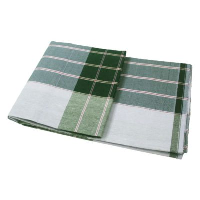 White with Parrot green Box lungi Half Folded