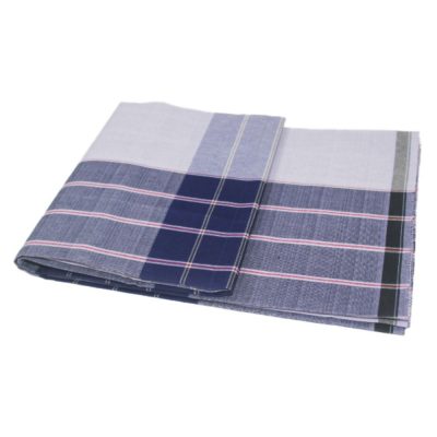 White with Violet Box lungi Half Folded