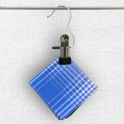 Blue Color Micro Check Handkerchief