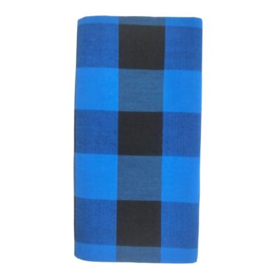 Blue and black chess lungi folded