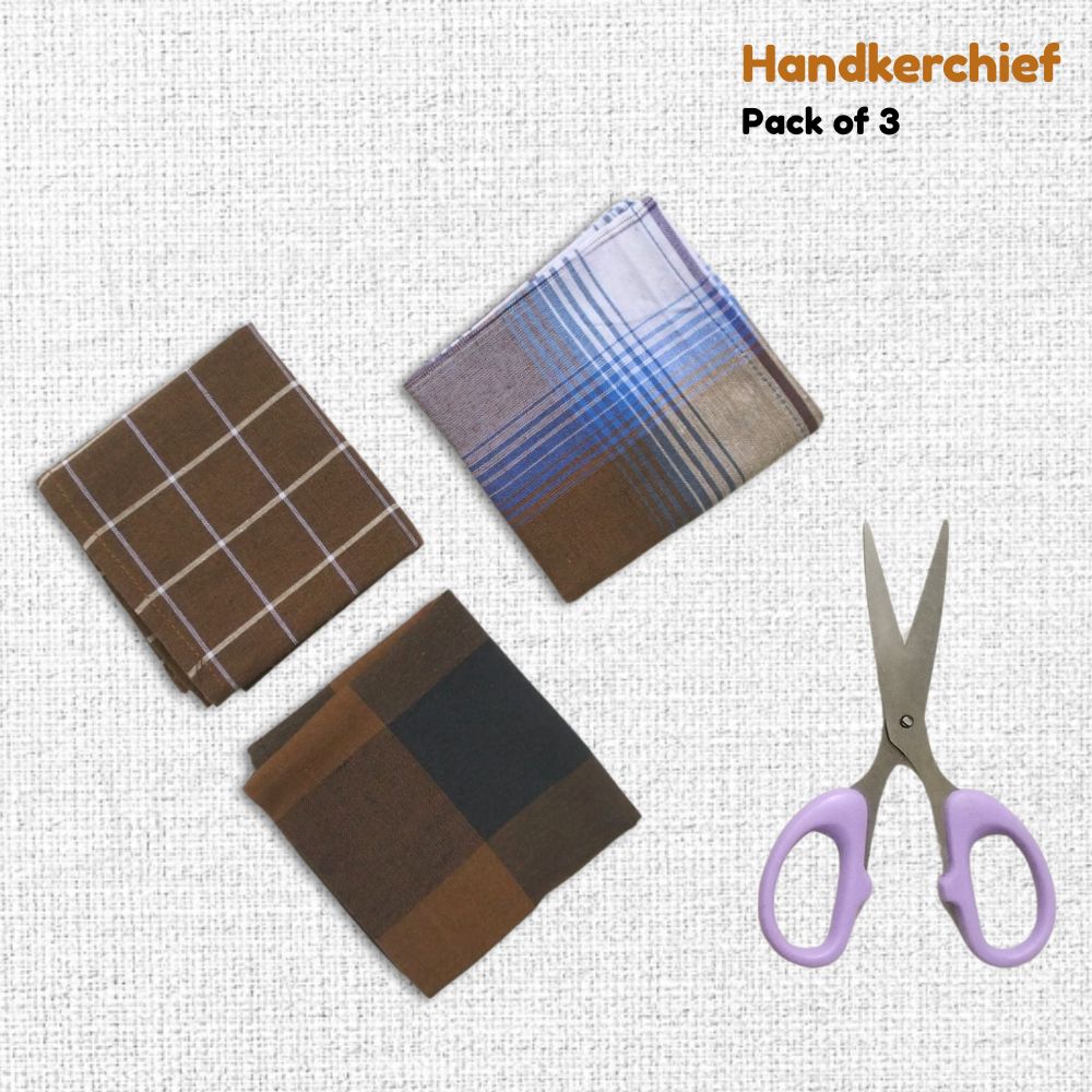 Brown color handkerchiefs pack of 3