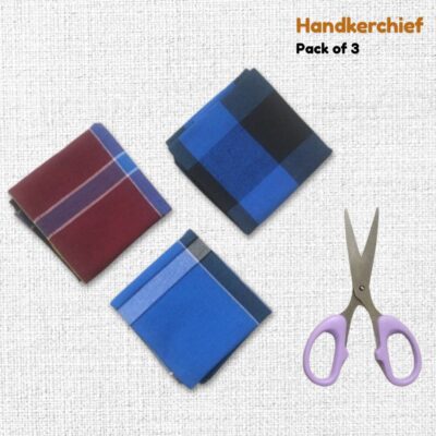 Checked and chess design handkerchief