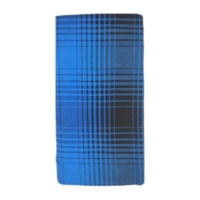 Dark blue micro check lungi folded