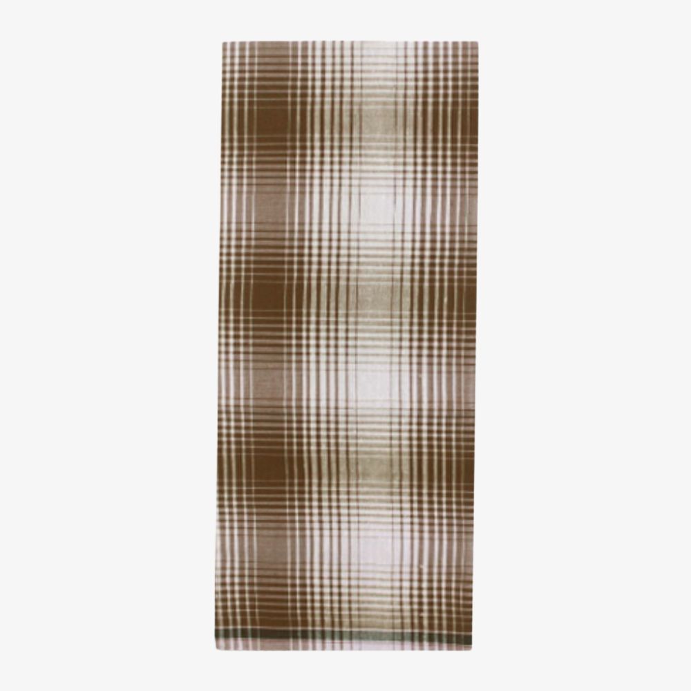 Dark brown micro check lungi