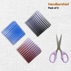 Micro check hankies pack of 3
