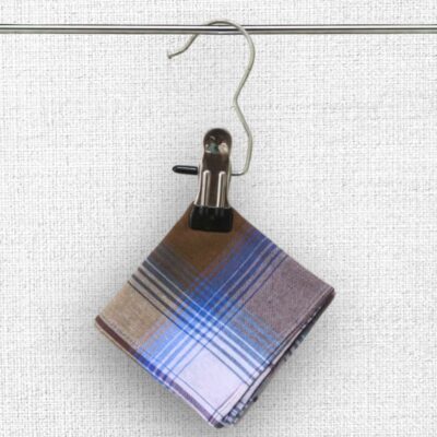 brown madras check hand kerchief