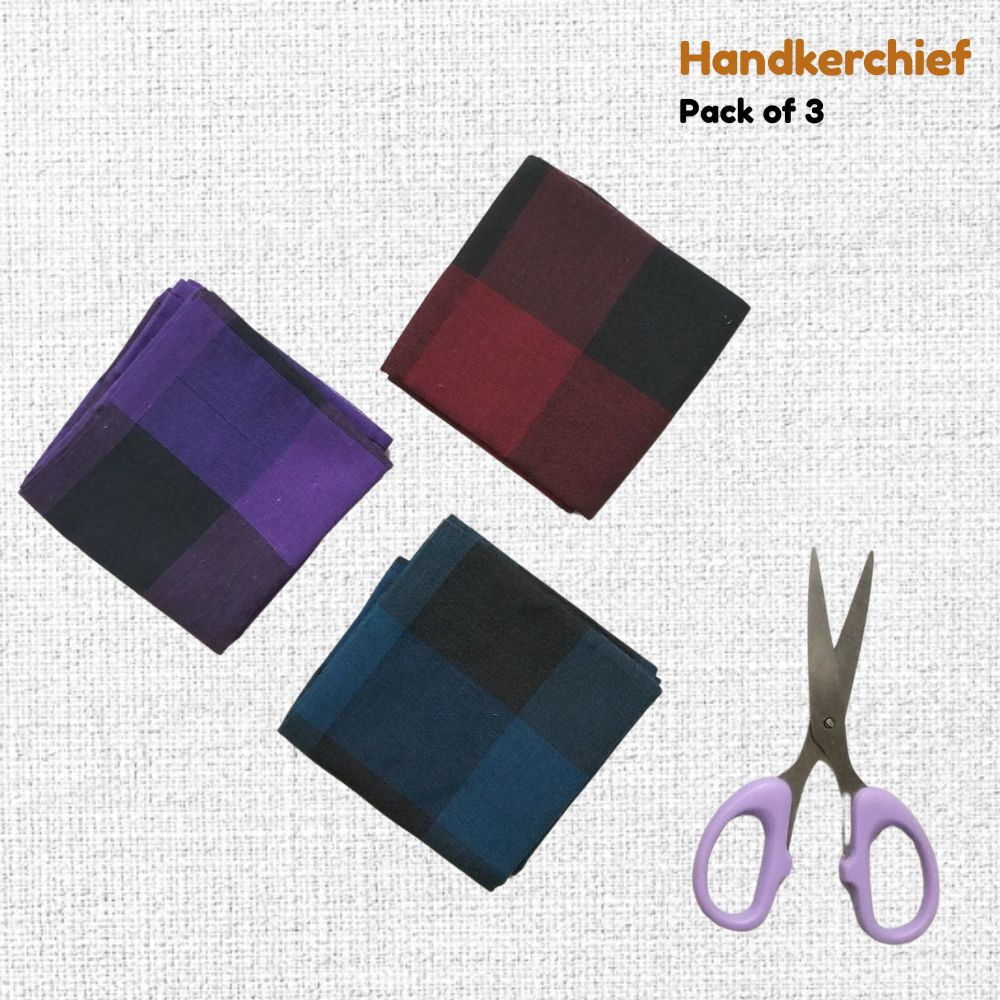 chess pattern hand kerchiefs set of 3
