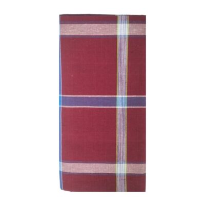 maroon color lolipop design lungi