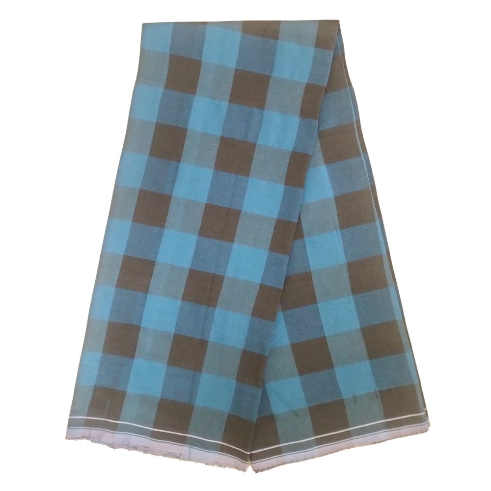 teal green color chess lungi vshape